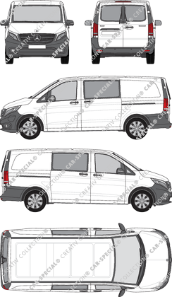 Mercedes-Benz eVito Mixto van/transporter, 2019–2023 (Merc_1085)
