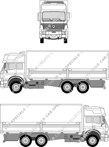 Mercedes-Benz 1838 heavy class 3-axle, superstructure, heavy class, platform, 3-axle, superstructure