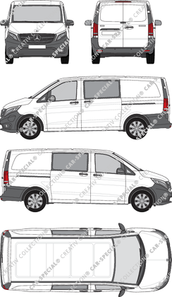 Mercedes-Benz eVito Mixto van/transporter, 2019–2023 (Merc_1117)
