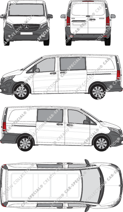 Mercedes-Benz eVito Mixto Kastenwagen, 2019–2023 (Merc_1117)