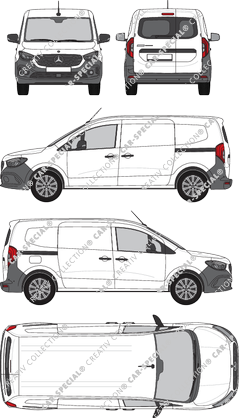Mercedes-Benz Citan, van/transporter, rear window, Rear Wing Doors, 2 Sliding Doors (2021)