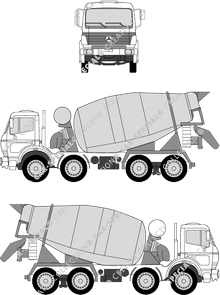 Mercedes-Benz 1838 heavy class 4-axle, heavy class, cement mixer, 4-axle