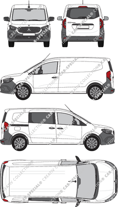 Mercedes-Benz Citan, furgone, teilverglast rechts, Rear Flap, 1 Sliding Door (2021)