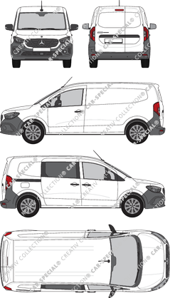 Mercedes-Benz eCitan, van/transporter, rechts teilverglast, Rear Wing Doors, 1 Sliding Door (2023)