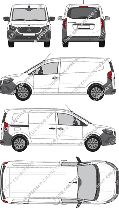 Mercedes-Benz eCitan, van/transporter, rear window, Rear Flap, 1 Sliding Door (2023)