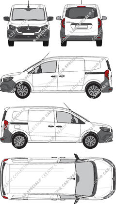 Mercedes-Benz eCitan, van/transporter, rear window, Rear Flap, 2 Sliding Doors (2023)
