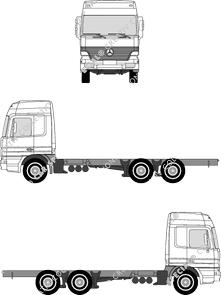 Mercedes-Benz Actros L 3-Achser, L, Telaio per sovrastrutture, 3 essieux (1996)