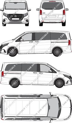 Mercedes-Benz V-Klasse, Kleinbus, lang, Rear Flap, 2 Sliding Doors (2024)