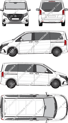 Mercedes-Benz V-Klasse Separat zu öffnende Heckscheibe, Separat zu öffnende Heckscheibe, minibus, compact, Rear Flap, 2 Sliding Doors (2024)