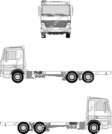 Mercedes-Benz Actros M 3-Achser, M, Telaio per sovrastrutture, 3 essieux, Einzelkabine (1996)