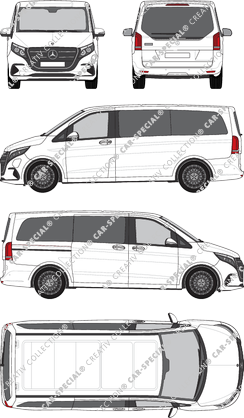 Mercedes-Benz EQV Separat zu öffnende Heckscheibe, Separat zu öffnende Heckscheibe, minibus, long, Rear Flap, 1 Sliding Door (2024)