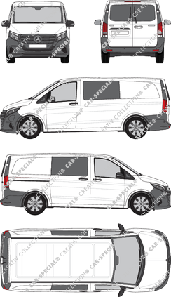 Mercedes-Benz eVito Mixto furgón, actual (desde 2024) (Merc_1227)