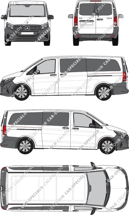 Mercedes-Benz eVito Tourer, Tourer, extralang, Rear Wing Doors, 2 Sliding Doors (2024)