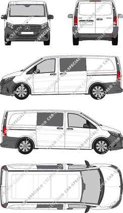 Mercedes-Benz eVito Mixto furgone, attuale (a partire da 2024) (Merc_1260)