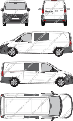 Mercedes-Benz Vito Mixto, Mixto, extralang, Doppelkabine, Rear Wing Doors, 1 Sliding Door (2024)