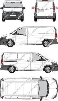 Mercedes-Benz Vito, furgone, lang, Rear Wing Doors, 1 Sliding Door (2024)