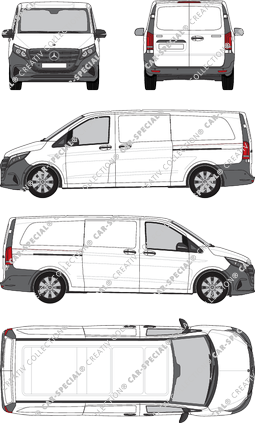 Mercedes-Benz Vito, fourgon, extra long, Rear Wing Doors, 2 Sliding Doors (2024)