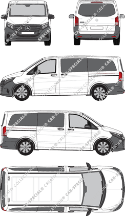 Mercedes-Benz Vito Tourer, Tourer, lang, Rear Flap, 2 Sliding Doors (2024)