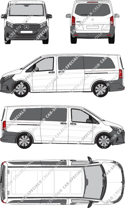 Mercedes-Benz Vito Tourer, Tourer, extra long, Rear Flap, 2 Sliding Doors (2024)