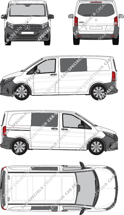 Mercedes-Benz Vito Mixto, Mixto, kompakt, vitre arrière, Doppelkabine, Rear Flap, 1 Sliding Door (2024)