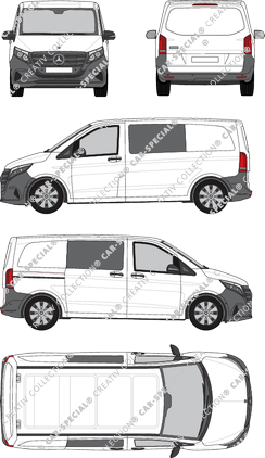 Mercedes-Benz Vito Mixto, Mixto, compact, double cabine, Rear Flap, 1 Sliding Door (2024)