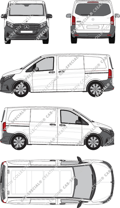 Mercedes-Benz Vito, Kastenwagen, kompakt, Heck verglast, Rear Flap, 2 Sliding Doors (2024)