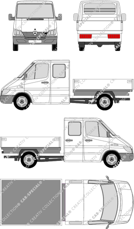 Mercedes-Benz Sprinter, Pritsche, Radstand mittel, Doppelkabine (2000)