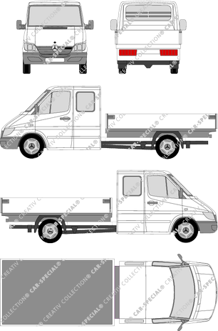 Mercedes-Benz Sprinter, platform, long wheelbase, double cab (2000)