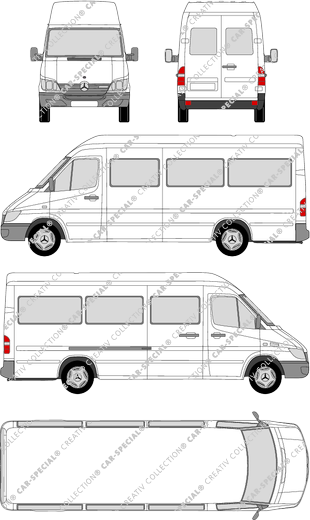 Mercedes-Benz Sprinter, Kleinbus, Hochdach, Radstand lang, 1 Sliding Door (2000)