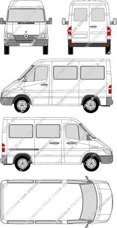 Mercedes-Benz Sprinter, Kleinbus, empattement court, 1 Sliding Door (2000)