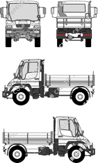 Mercedes-Benz Unimog U-300, U-300, catre, paso de rueda largo