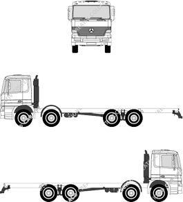 Mercedes-Benz Actros 3246 M, 3246 M, 8x4, Telaio per sovrastrutture, empattement 5400 (1996)