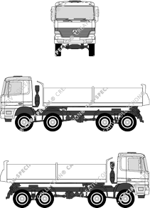 Mercedes-Benz Actros 4148 M, 8x8, 4148 M, 8x8, camión basculador, paso de rueda 4800 (1996)
