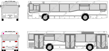Mercedes-Benz O 405 N2, N2, autobús de línea con pasillo bajo, 3 Doors