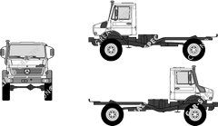 Mercedes-Benz Unimog U-5000, U-5000, Chasis para superestructuras, paso de rueda largo (2002)