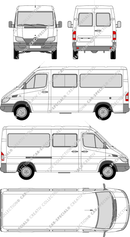 Mercedes-Benz Sprinter, Kleinbus, Radstand mittel, 1 Sliding Door (2002)