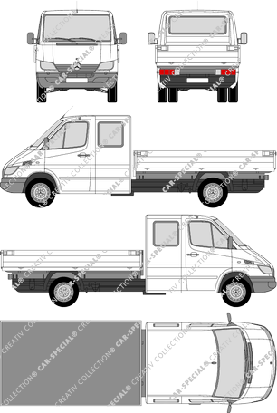 Mercedes-Benz Sprinter, platform, long wheelbase, double cab (2002)