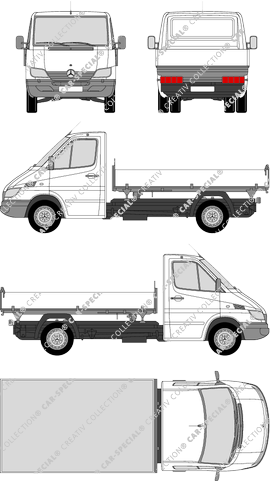 Mercedes-Benz Sprinter, catre, paso de rueda medio (2002)