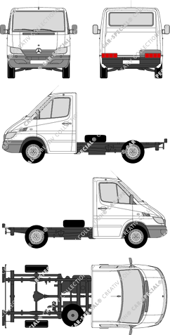 Mercedes-Benz Sprinter, Telaio per sovrastrutture, empattement court, Einzelkabine (2002)