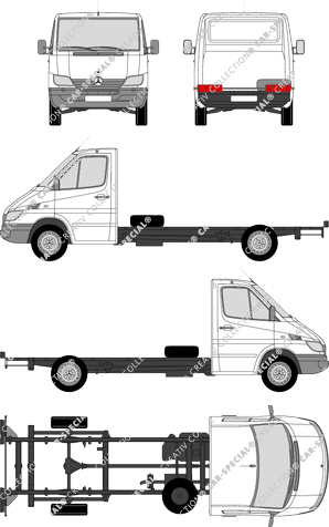 Mercedes-Benz Sprinter Fahrgestell für Aufbauten, 2002–2006 (Merc_259)