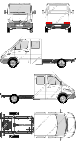 Mercedes-Benz Sprinter, Telaio per sovrastrutture, empattement  moyen, Doppelkabine (2002)