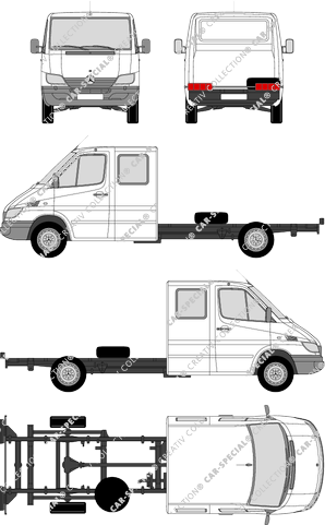 Mercedes-Benz Sprinter, Telaio per sovrastrutture, empattement long, Doppelkabine (2002)