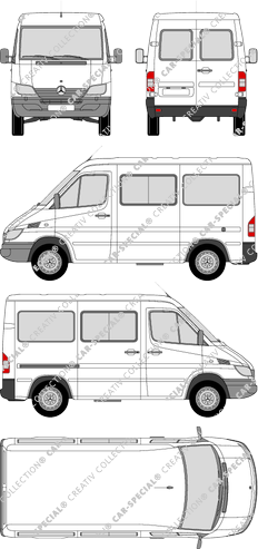 Mercedes-Benz Sprinter, camionnette, Radstand kurz, 1 Sliding Door (2002)