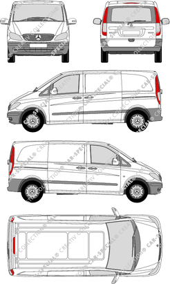 Mercedes-Benz Vito, van/transporter, compact, rear window, Rear Flap, 2 Sliding Doors (2003)
