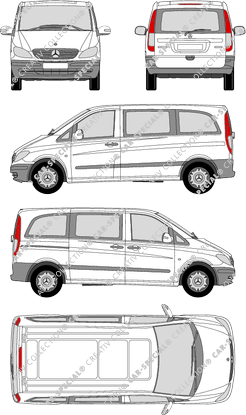 Mercedes-Benz Vito, minibus, compact, Rear Flap, 1 Sliding Door (2003)