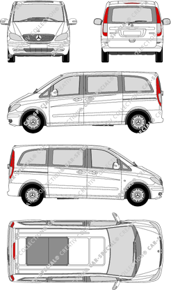 Mercedes-Benz Viano, minibus, compact, Rear Flap, 2 Sliding Doors (2003)