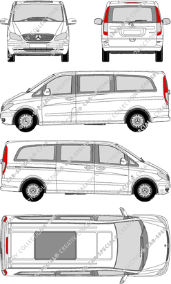 Mercedes-Benz Viano, minibus, extra long, Rear Flap, 1 Sliding Door (2003)