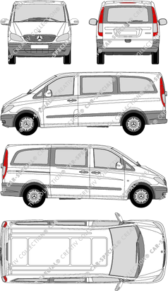 Mercedes-Benz Vito, minibus, long, Rear Flap, 1 Sliding Door (2003)