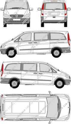 Mercedes-Benz Vito, minibus, long, Rear Flap, 2 Sliding Doors (2003)