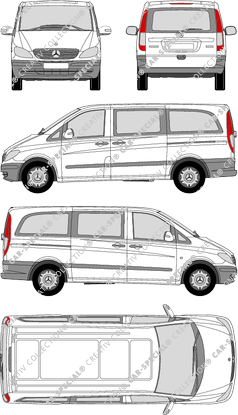 Mercedes-Benz Vito, Kleinbus, lang, Rear Flap, 2 Sliding Doors (2003)